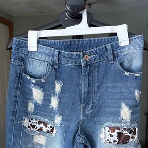 Distressed Blue Jeans
